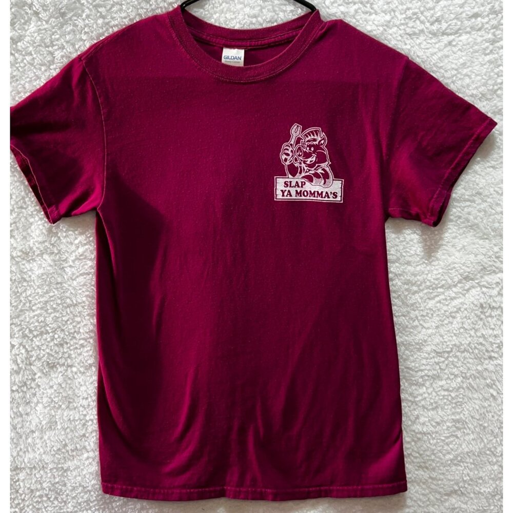 Slap Ya Mommas Red Youth Gildan Cotton Small T-Shirt Short Sleeve Graphic Tee